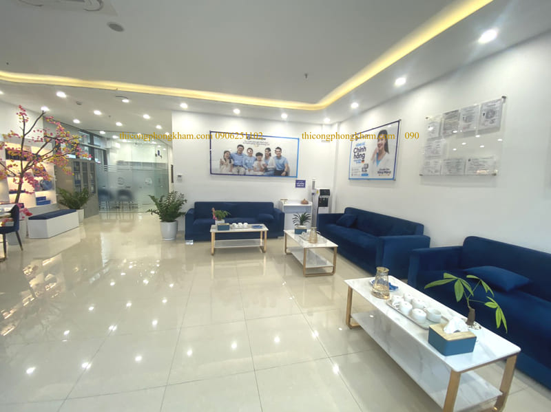 Khu chờ lễ tân nha khoa phòng khám OZE